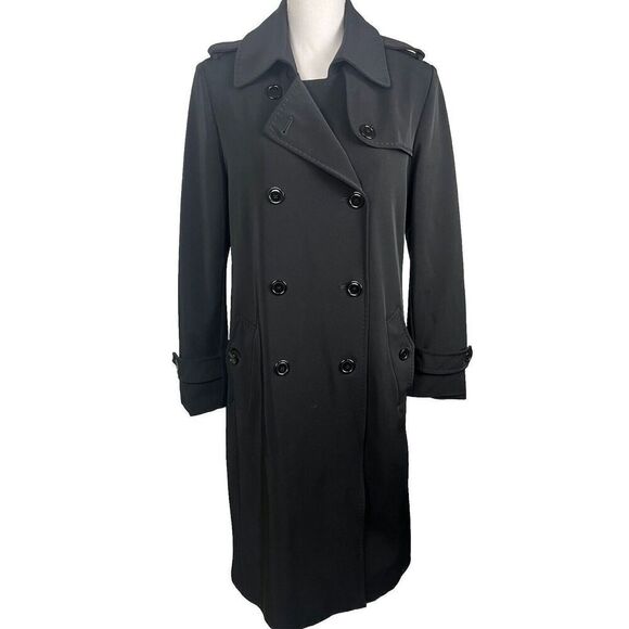 Collection Fiftynine by‎ Bloomingdale Black Trench Coat Women’s Size 12 - Picture 1 of 12